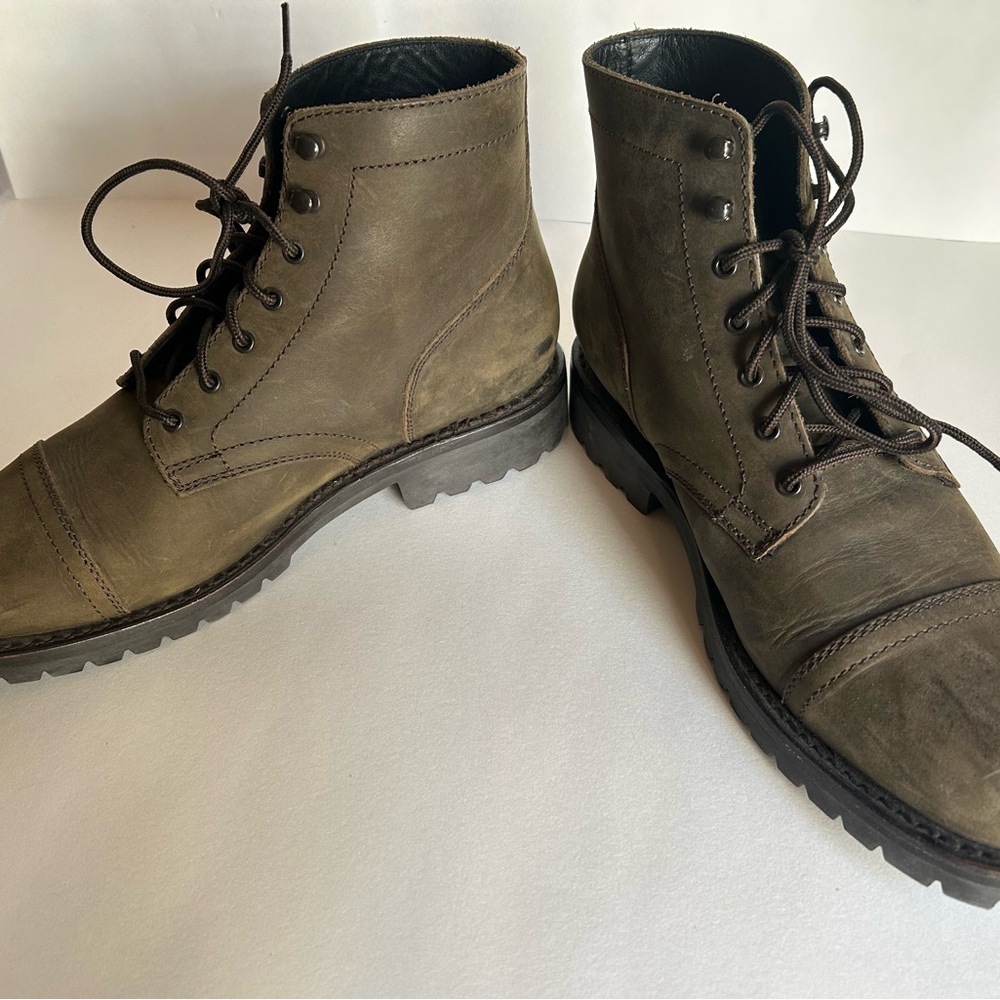 Thursday Men's Dark Olive Brown Leather Boots - Picture 4 of 16